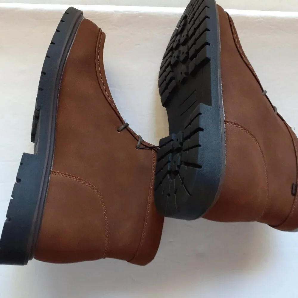 Sonoma Boys Boots Brown Faux Suede Mock Toe Size 6 New
